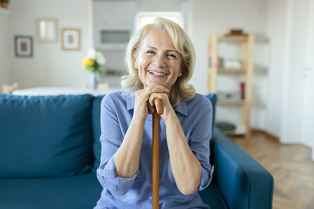 Positive Elderly Woman Smiling